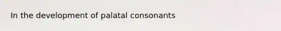 In the development of palatal consonants