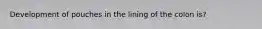 Development of pouches in the lining of the colon is?