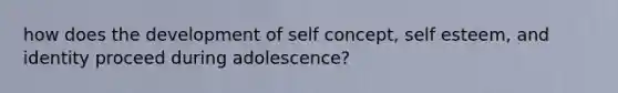 how does the development of self concept, self esteem, and identity proceed during adolescence?