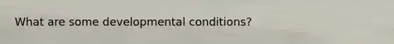 What are some developmental conditions?