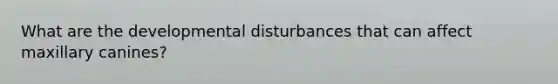 What are the developmental disturbances that can affect maxillary canines?