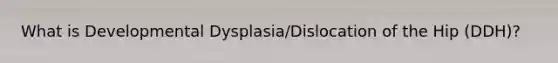 What is Developmental Dysplasia/Dislocation of the Hip (DDH)?