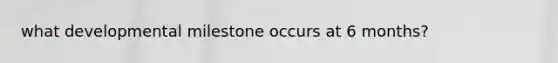 what developmental milestone occurs at 6 months?