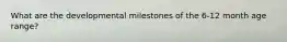 What are the developmental milestones of the 6-12 month age range?