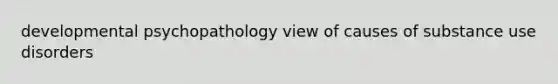 developmental psychopathology view of causes of substance use disorders