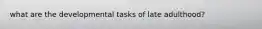 what are the developmental tasks of late adulthood?