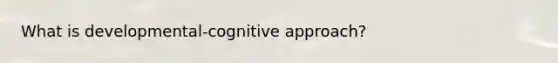 What is developmental-cognitive approach?