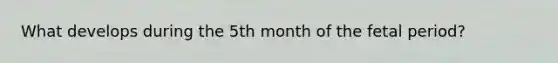 What develops during the 5th month of the fetal period?