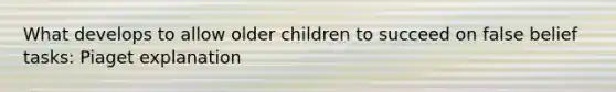 What develops to allow older children to succeed on false belief tasks: Piaget explanation