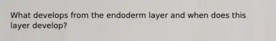 What develops from the endoderm layer and when does this layer develop?