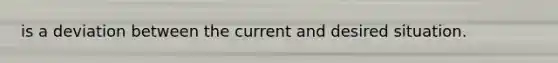 is a deviation between the current and desired situation.