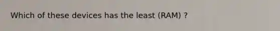 Which of these devices has the least (RAM) ?