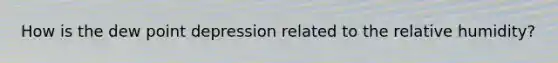 How is the dew point depression related to the relative humidity?