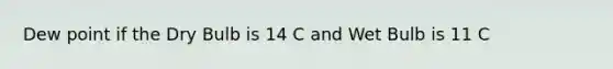 Dew point if the Dry Bulb is 14 C and Wet Bulb is 11 C