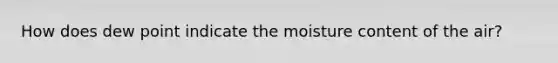 How does dew point indicate the moisture content of the air?