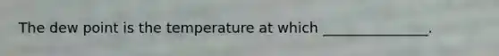 The dew point is the temperature at which _______________.