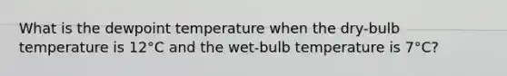 What is the dewpoint temperature when the dry-bulb temperature is 12°C and the wet-bulb temperature is 7°C?