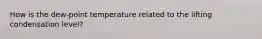 How is the dew-point temperature related to the lifting condensation level?