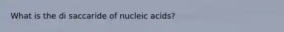 What is the di saccaride of nucleic acids?