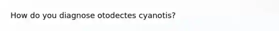 How do you diagnose otodectes cyanotis?