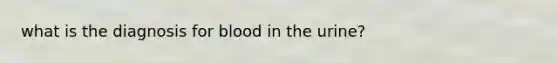what is the diagnosis for blood in the urine?