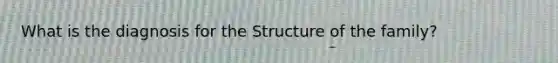 What is the diagnosis for the Structure of the family?