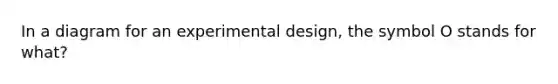 In a diagram for an experimental design, the symbol O stands for what?