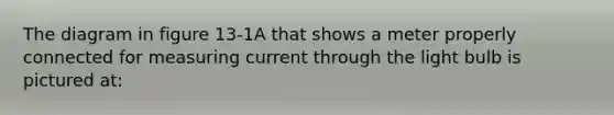 The diagram in figure 13-1A that shows a meter properly connected for measuring current through the light bulb is pictured at: