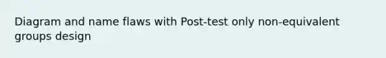 Diagram and name flaws with Post-test only non-equivalent groups design