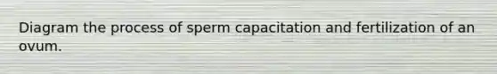 Diagram the process of sperm capacitation and fertilization of an ovum.