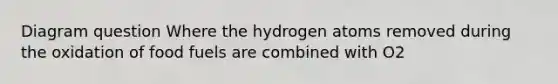 Diagram question Where the hydrogen atoms removed during the oxidation of food fuels are combined with O2