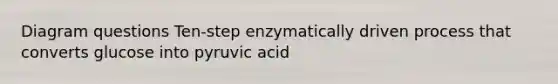 Diagram questions Ten-step enzymatically driven process that converts glucose into pyruvic acid