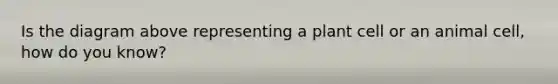 Is the diagram above representing a plant cell or an animal cell, how do you know?