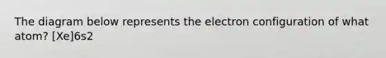 The diagram below represents the electron configuration of what atom? [Xe]6s2