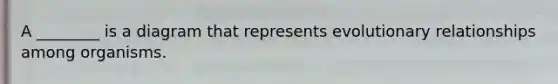 A ________ is a diagram that represents evolutionary relationships among organisms.