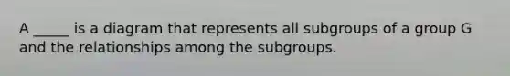 A _____ is a diagram that represents all subgroups of a group G and the relationships among the subgroups.