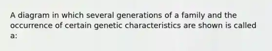 A diagram in which several generations of a family and the occurrence of certain genetic characteristics are shown is called a: