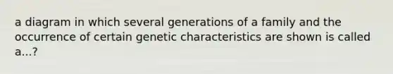 a diagram in which several generations of a family and the occurrence of certain genetic characteristics are shown is called a...?