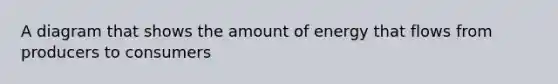 A diagram that shows the amount of energy that flows from producers to consumers