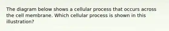 The diagram below shows a cellular process that occurs across the cell membrane. Which cellular process is shown in this illustration?