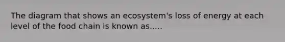 The diagram that shows an ecosystem's loss of energy at each level of the food chain is known as.....