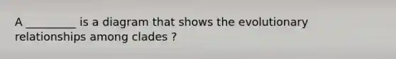 A _________ is a diagram that shows the evolutionary relationships among clades ?