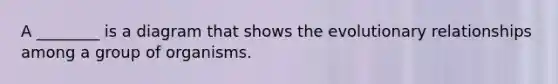 A ________ is a diagram that shows the evolutionary relationships among a group of organisms.