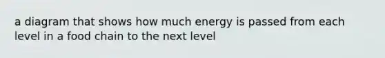 a diagram that shows how much energy is passed from each level in a food chain to the next level