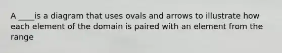 A ____is a diagram that uses ovals and arrows to illustrate how each element of the domain is paired with an element from the range