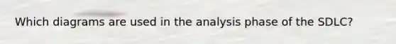 Which diagrams are used in the analysis phase of the SDLC?