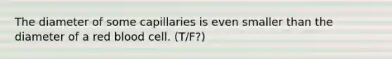 The diameter of some capillaries is even smaller than the diameter of a red blood cell. (T/F?)