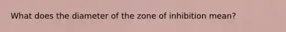 What does the diameter of the zone of inhibition mean?