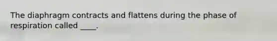 The diaphragm contracts and flattens during the phase of respiration called ____.