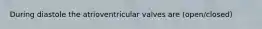 During diastole the atrioventricular valves are (open/closed)